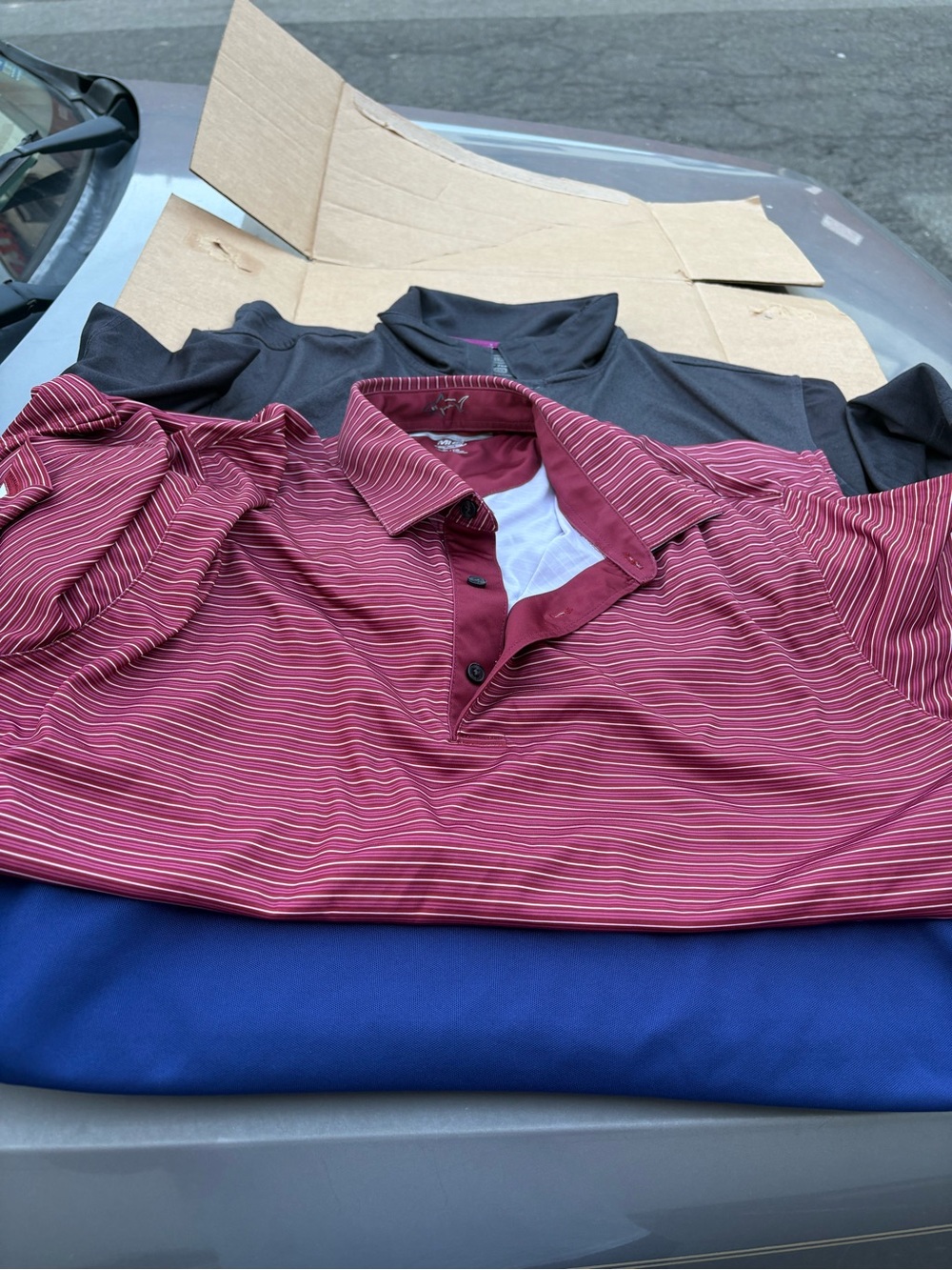 Pebble Beach Callaway and red shirt Striped Polo Shirt